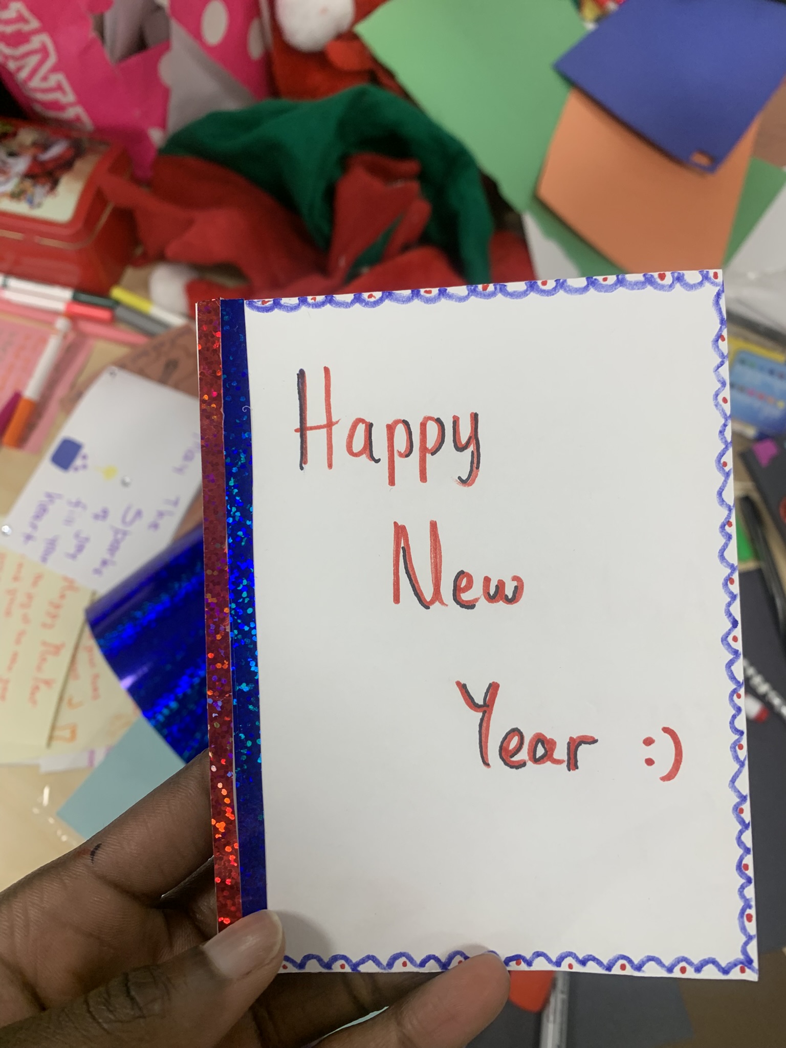 Card reading 'Merci pour tout' in green text on white background